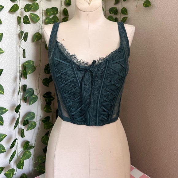 Women’s Victoria secret corset top green size small/medium - Picture 1 of 5